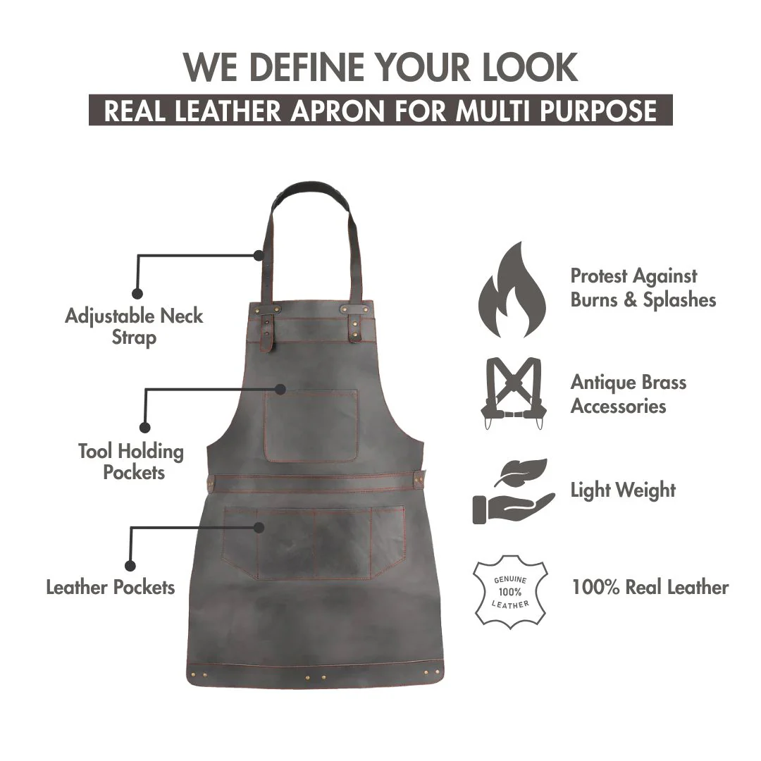 The Devon Full Grain Leather Apron- Free Customized Branding - Image 32