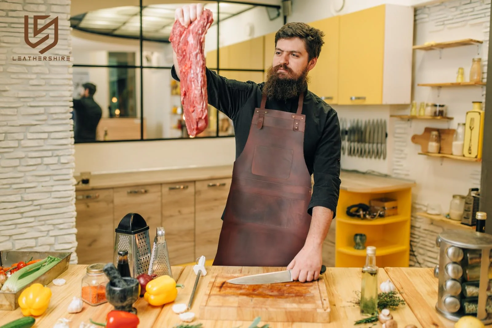 The Devon Full Grain Leather Apron - Image 4