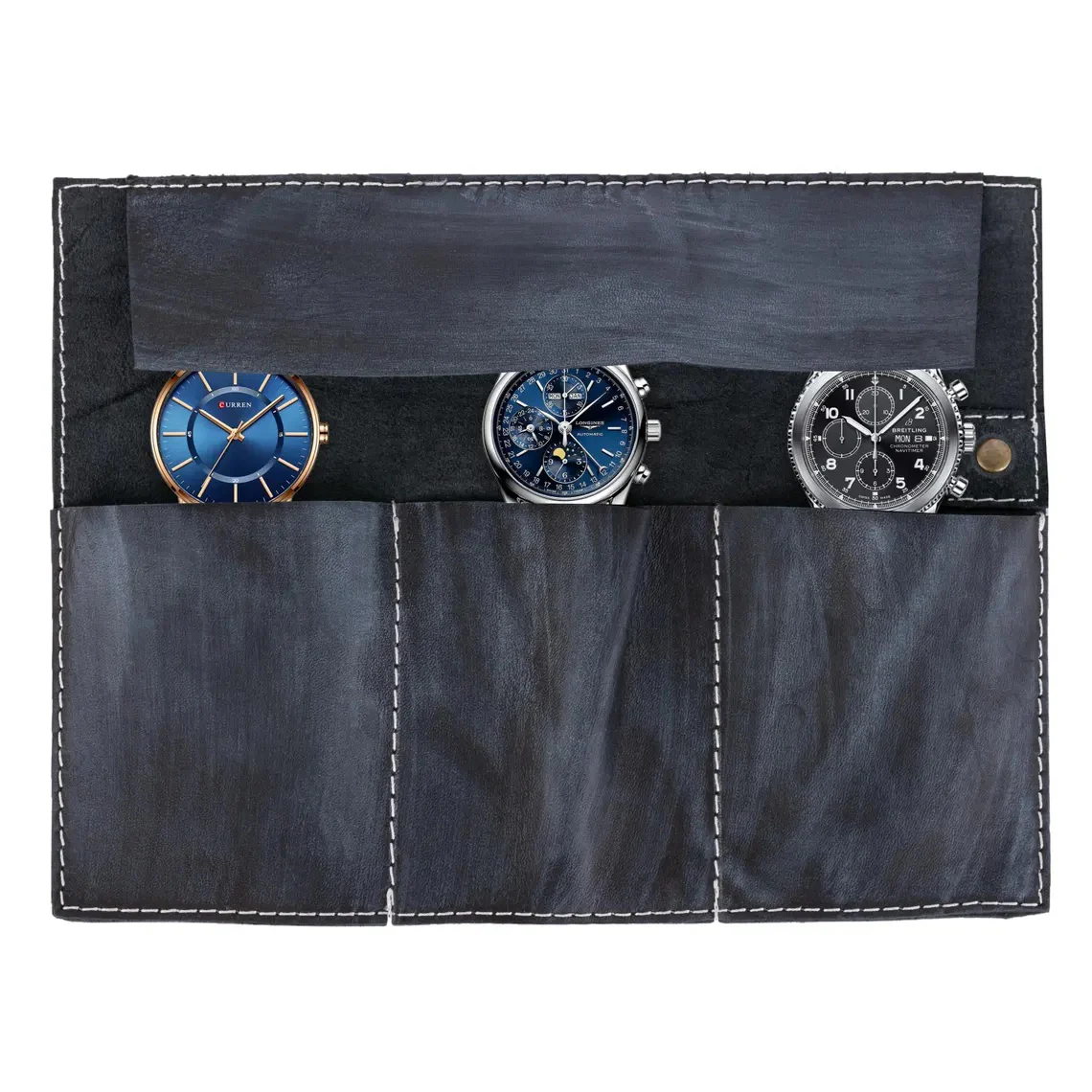 The Bristol Wax Black Watch Roll for Travel & Storage Box - Image 3