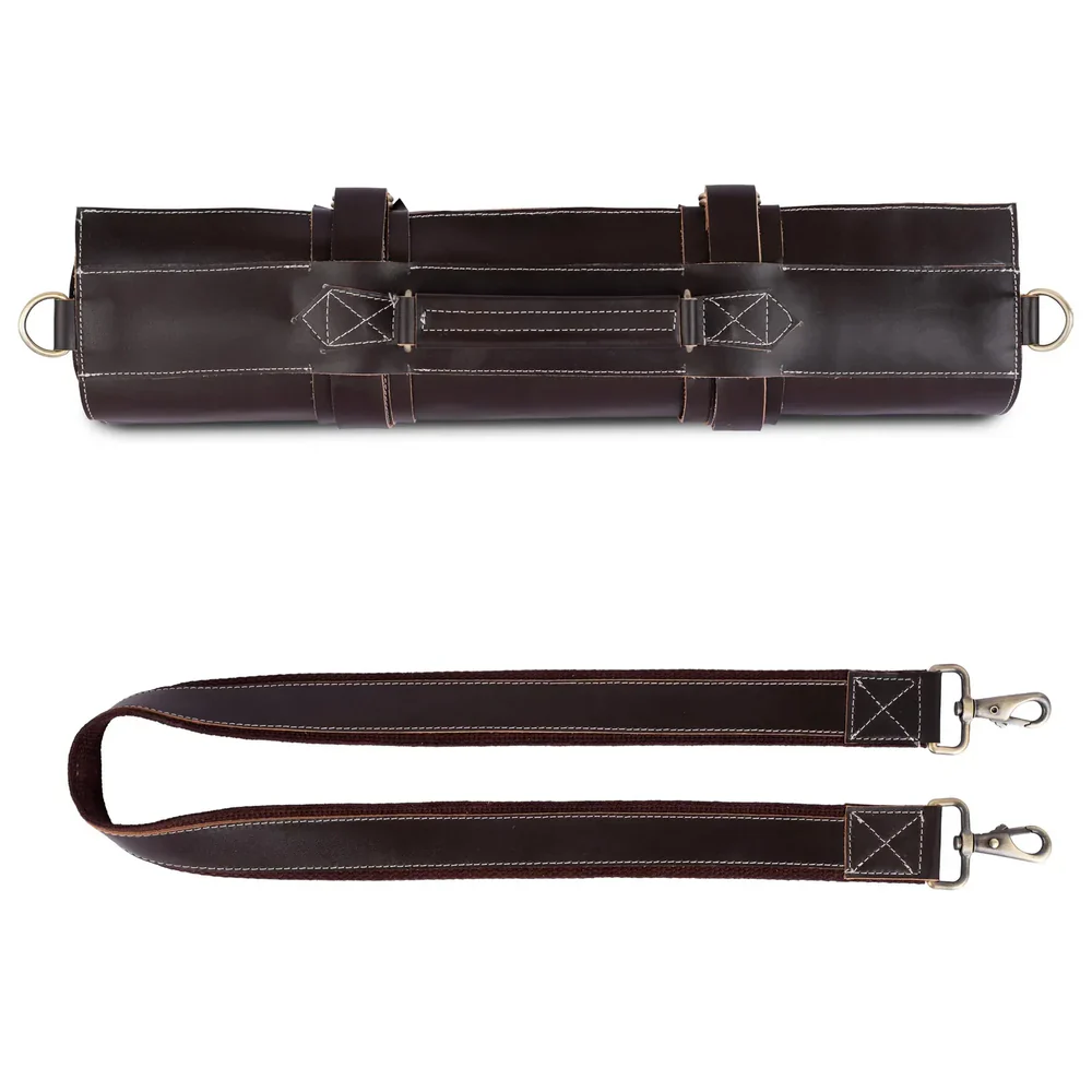 The Dorset Full Grain 11 Pocket Handmade Choco Brown Leather Knife Roll - Image 3