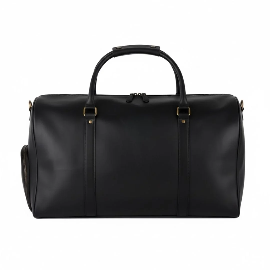 The Ultimate Travel Kit (3-in-1) Black Leather Duffle Bag with Leather Shaving Bag & Leather Journal - Image 3