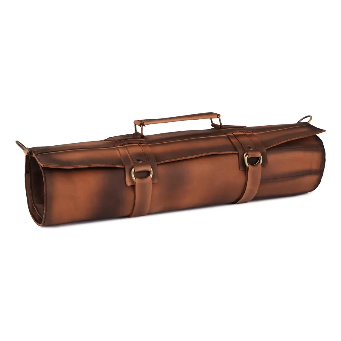 The Chef Pro Deluxe Set (4-in-1) Tan Brown Crossbody Leather Apron with Leather Knife Roll & Leather Tool Belt & leather Mitts - Image 7