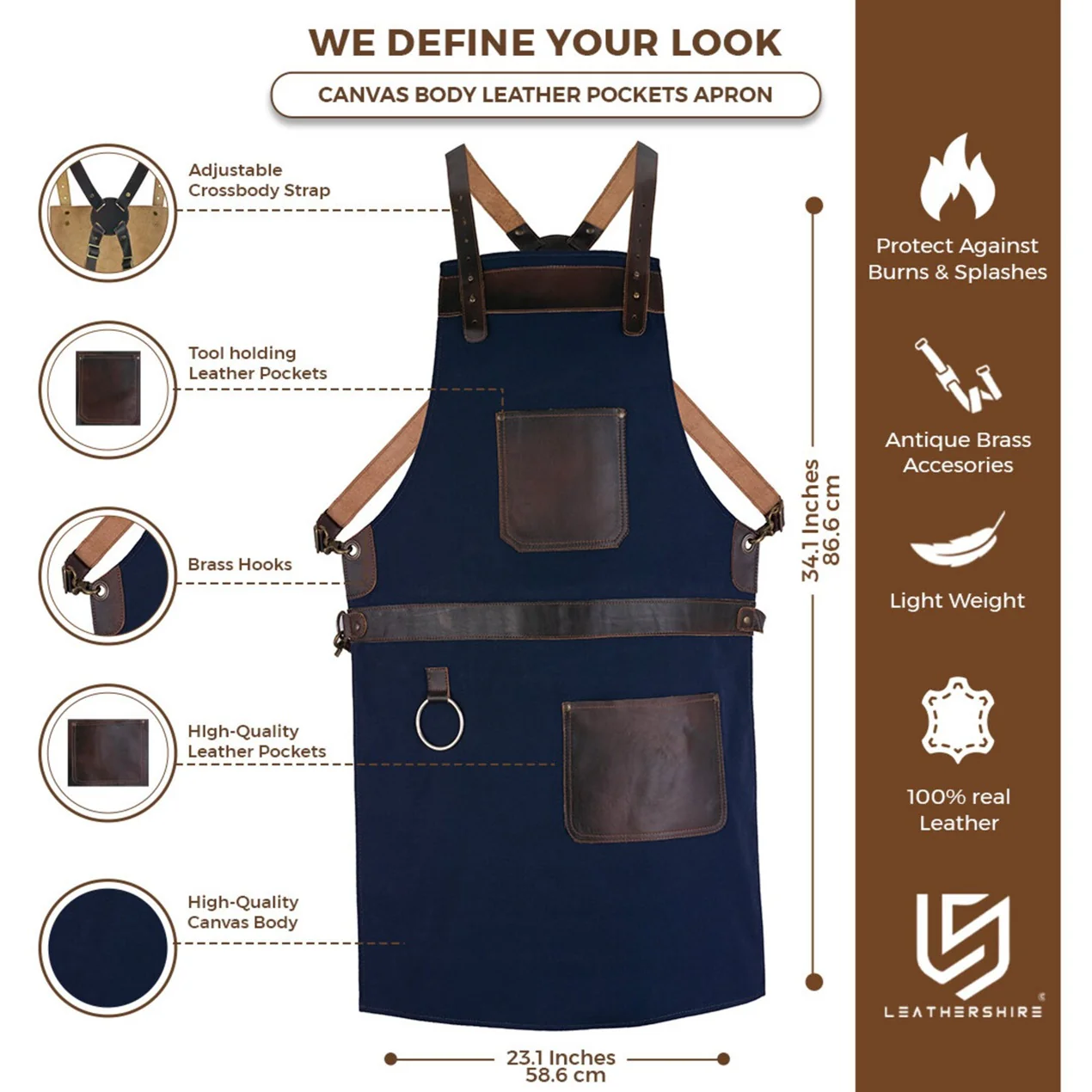 The Greater Manchester Canvas Crossbody Blacksmith Apron - Image 11