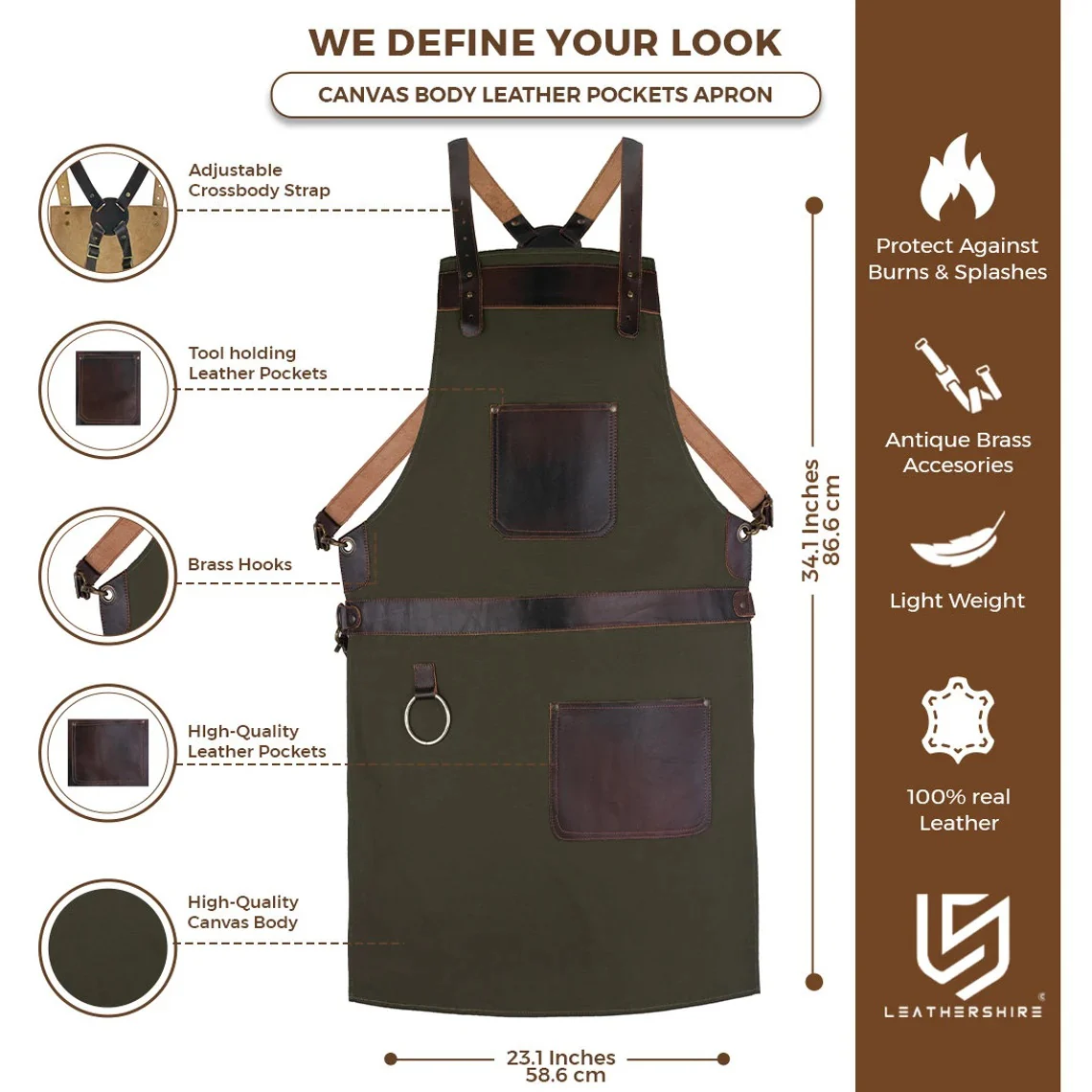 The Greater Manchester Canvas Crossbody Blacksmith Apron - Image 15