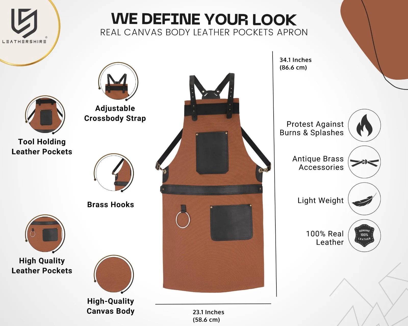 The Greater Manchester Canvas Crossbody Blacksmith Apron - Image 6