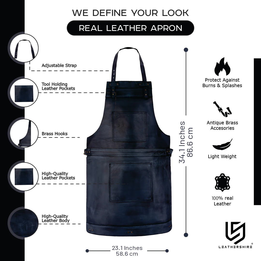 The Hertfordshire Full Grain Leather Apron - Image 2