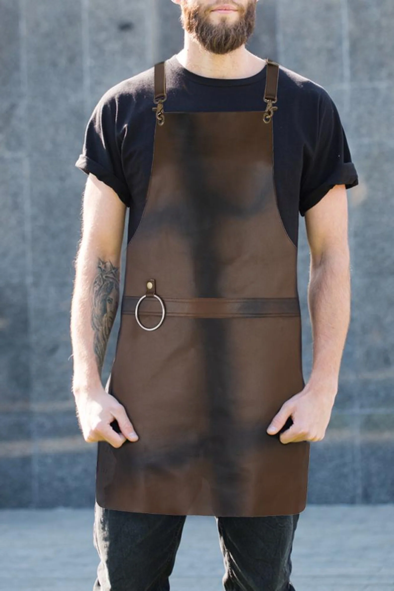 The Isle of Weight Full Grain Leather Without Pockets Apron - Image 11