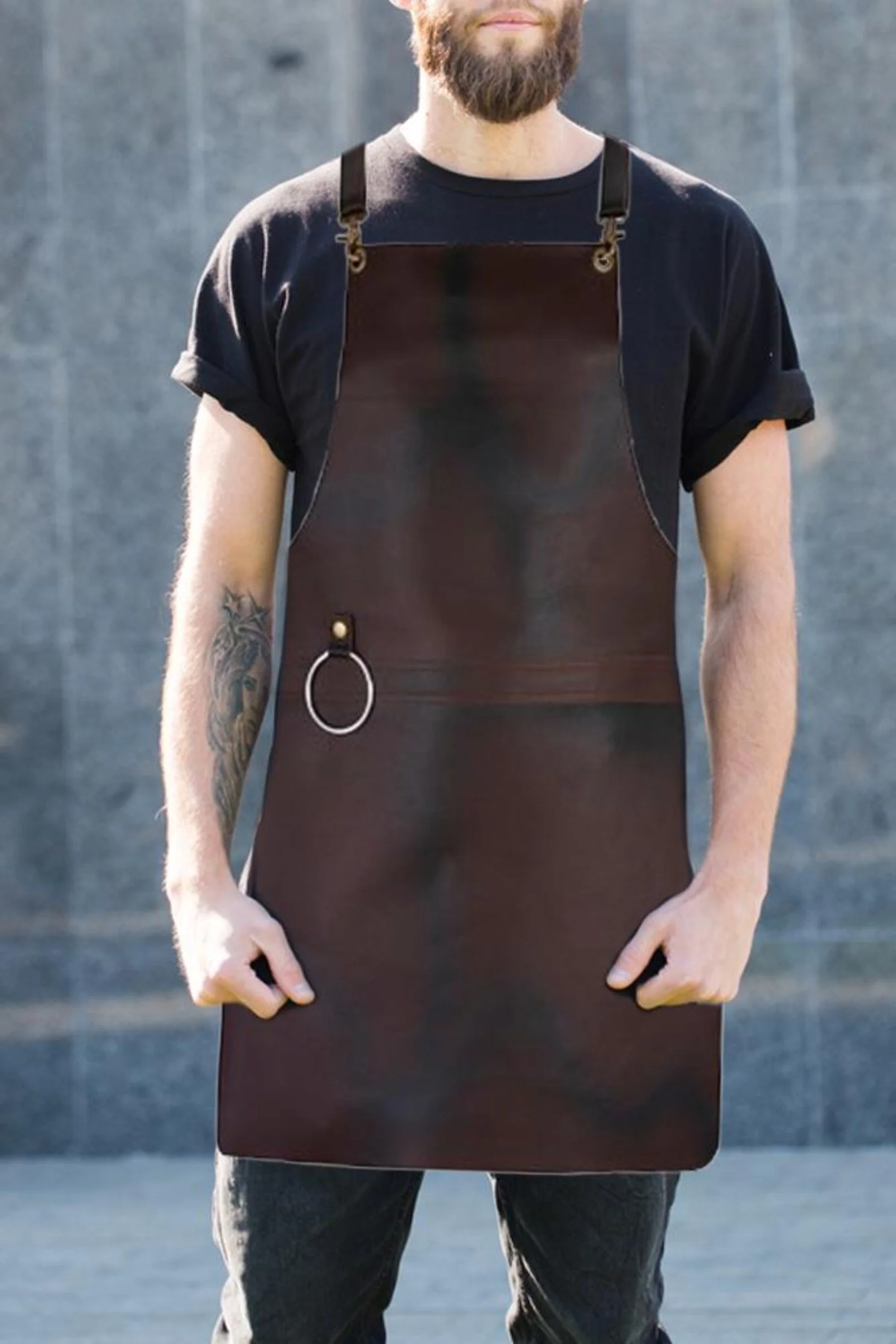 The Isle of Weight Full Grain Leather Without Pockets Apron - Image 3