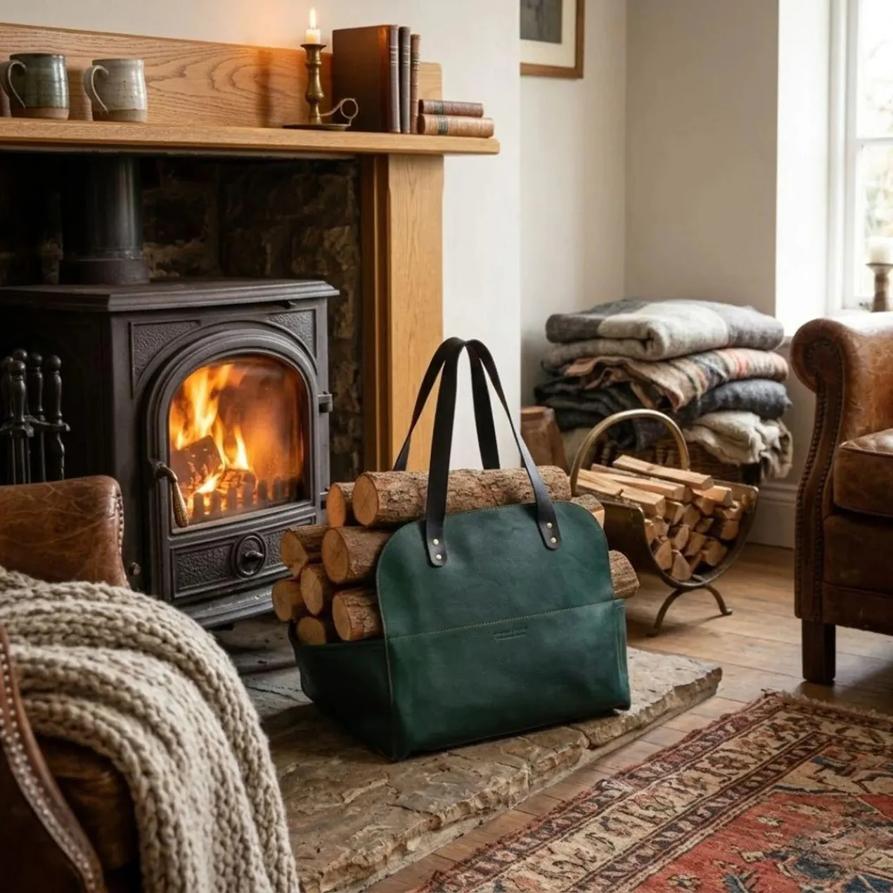 The Herefordshire Leather Firewood Carrier - Image 10