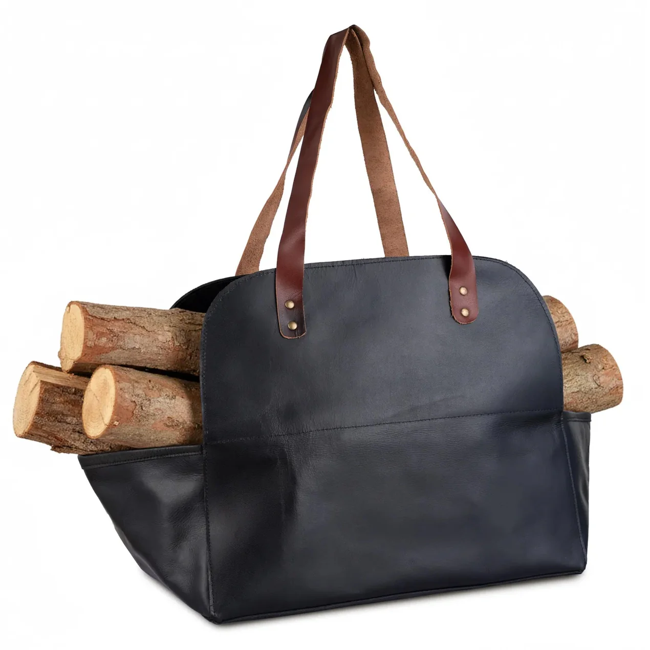 The Herefordshire Leather Firewood Carrier - Image 12