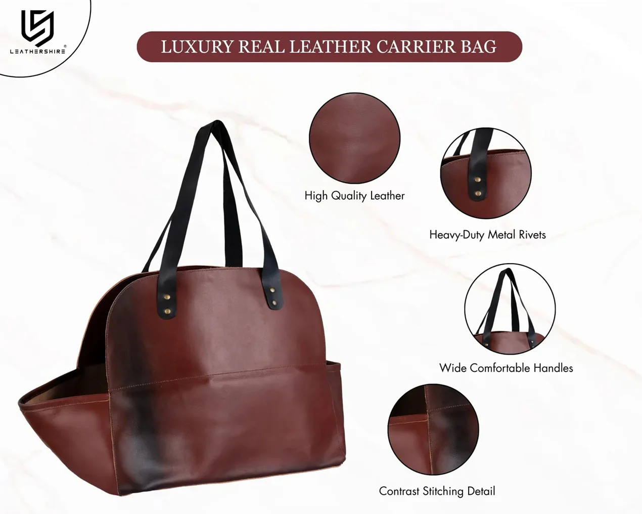 The Herefordshire Leather Firewood Carrier - Image 17