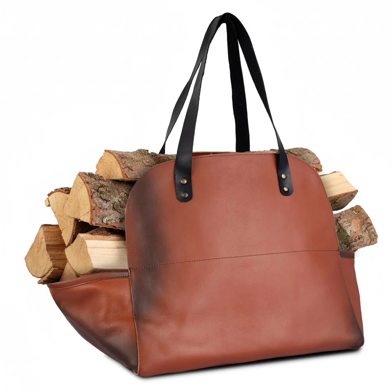 The Herefordshire Leather Firewood Carrier - Image 2