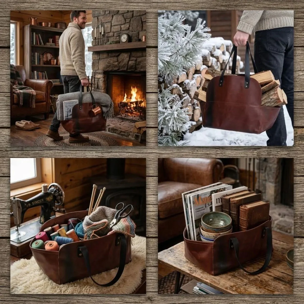 The Herefordshire Leather Firewood Carrier - Image 21