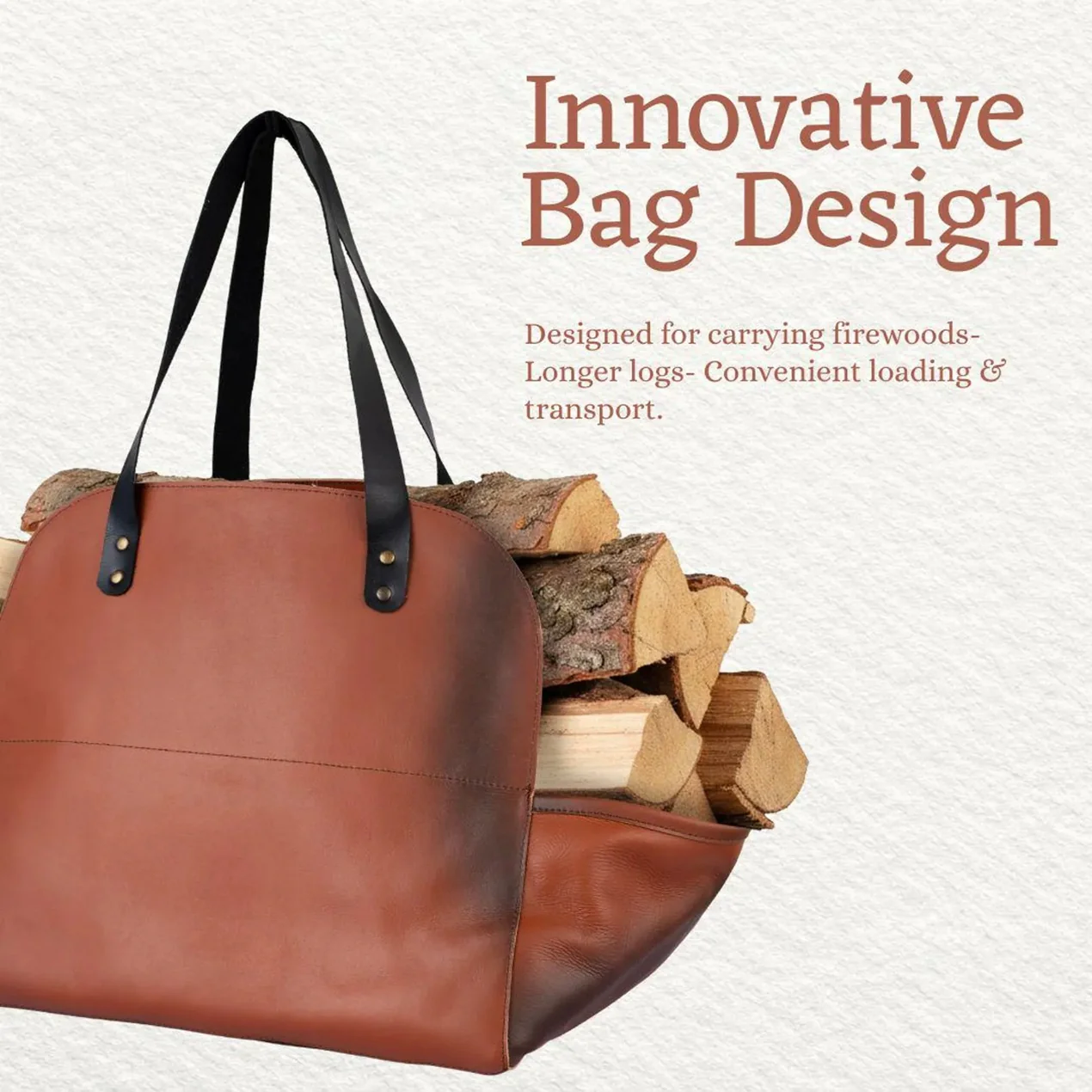 The Herefordshire Leather Firewood Carrier - Image 4