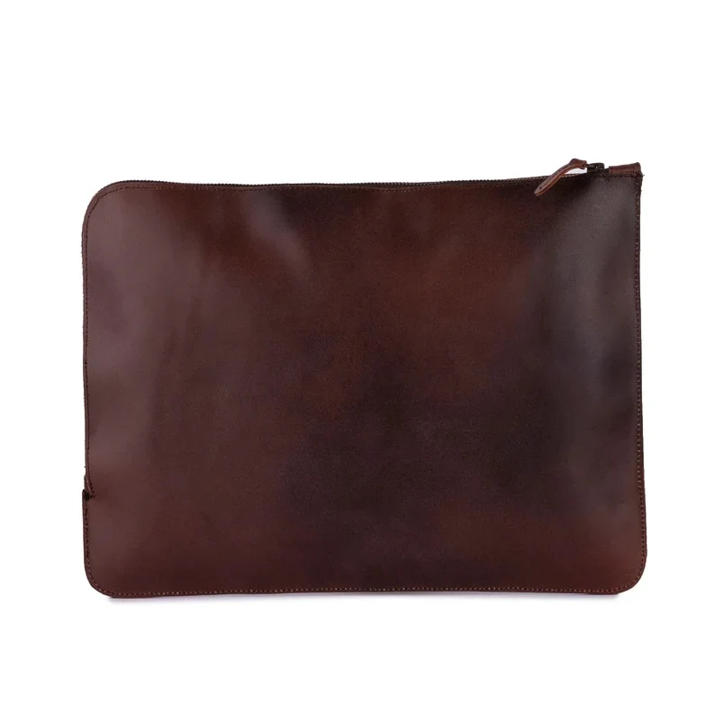The Executive Office Set (4-in-1) Dark Brown Leather Laptop Bag & Laptop Sleeve with Leather Pencil  Roll & Leather Journal - Image 6