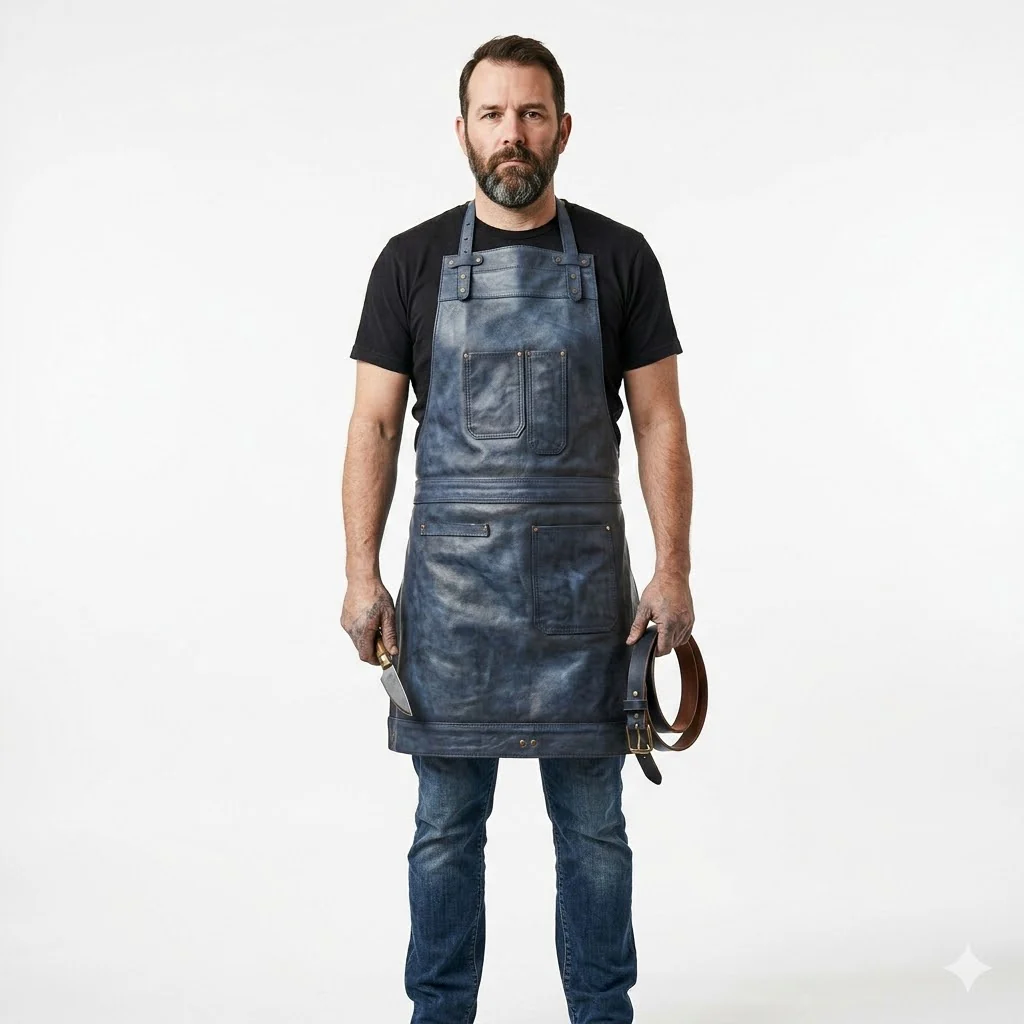 The Northamptonshire Full Grain Leather Apron - Free Customized Branding - Image 11