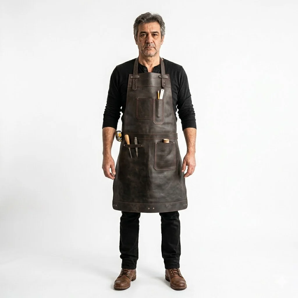 The Northamptonshire Full Grain Leather Apron - Free Customized Branding - Image 15