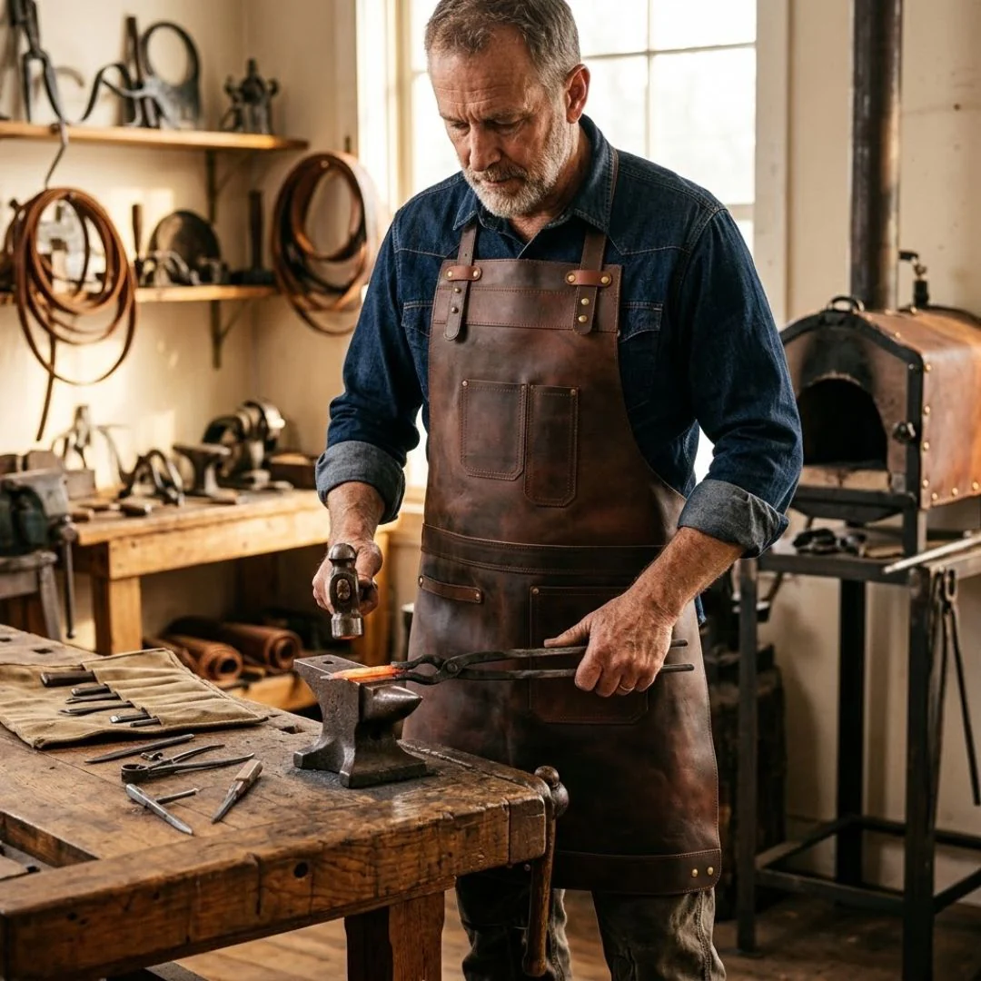 The Northamptonshire Full Grain Leather Apron - Free Customized Branding - Image 18