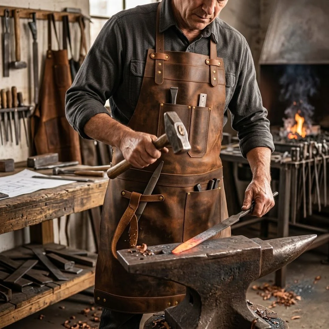 The Northamptonshire Full Grain Leather Apron - Free Customized Branding - Image 22