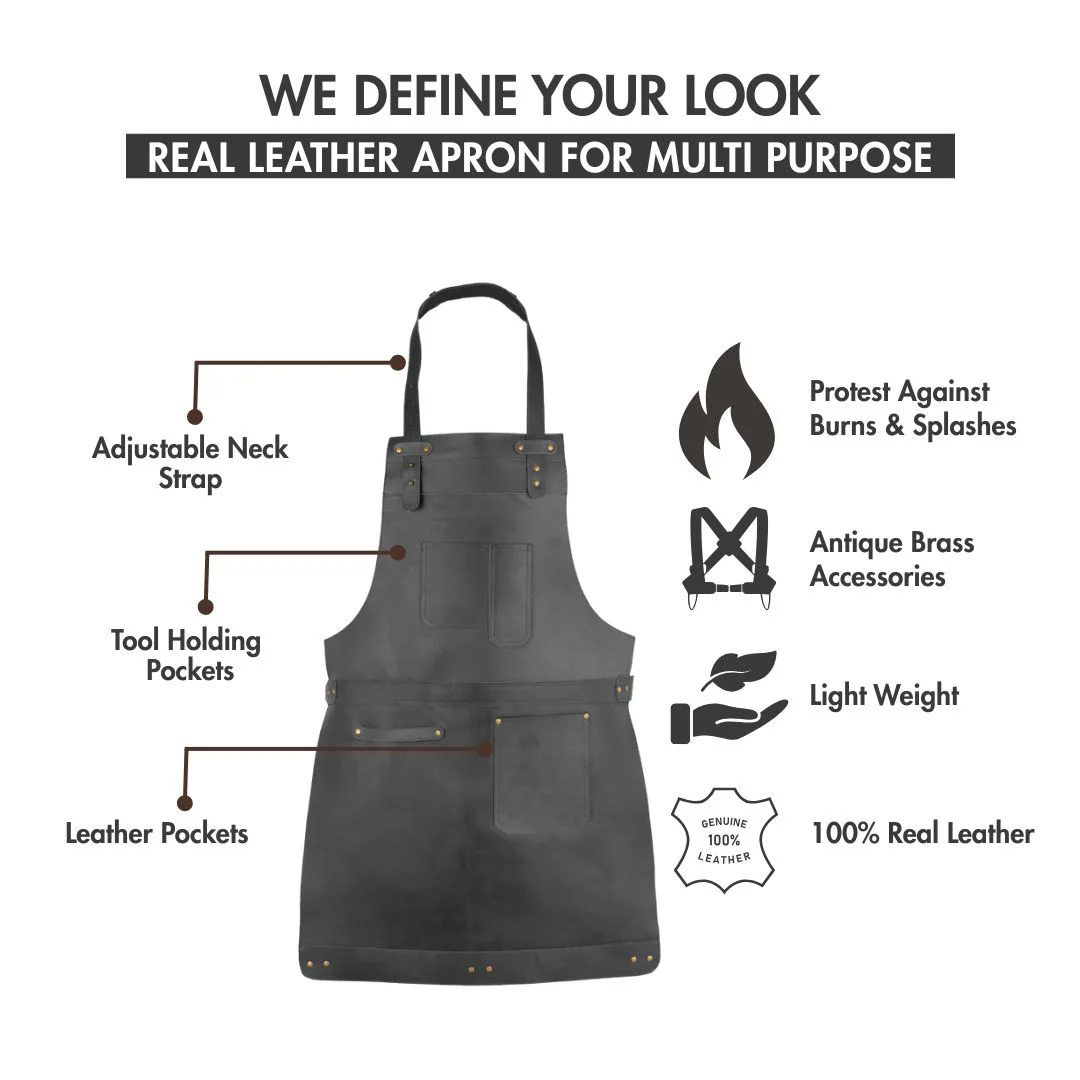 The Northamptonshire Full Grain Leather Apron - Free Customized Branding - Image 25