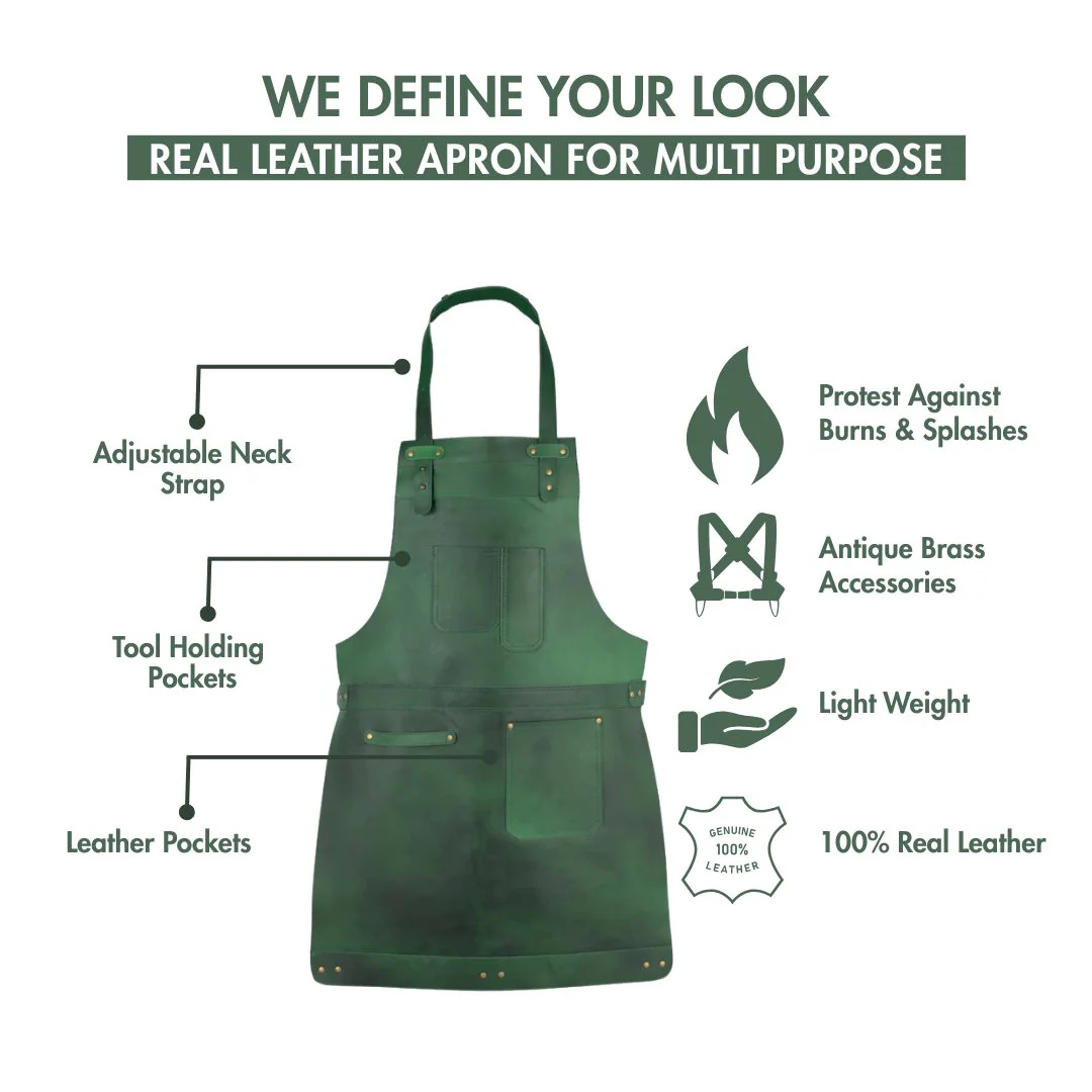 The Northamptonshire Full Grain Leather Apron - Free Customized Branding - Image 29