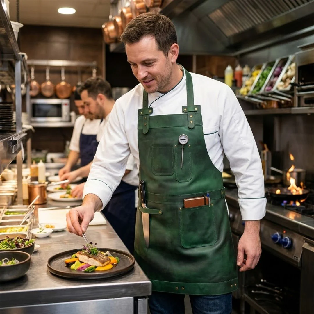 The Northamptonshire Full Grain Leather Apron - Free Customized Branding - Image 30