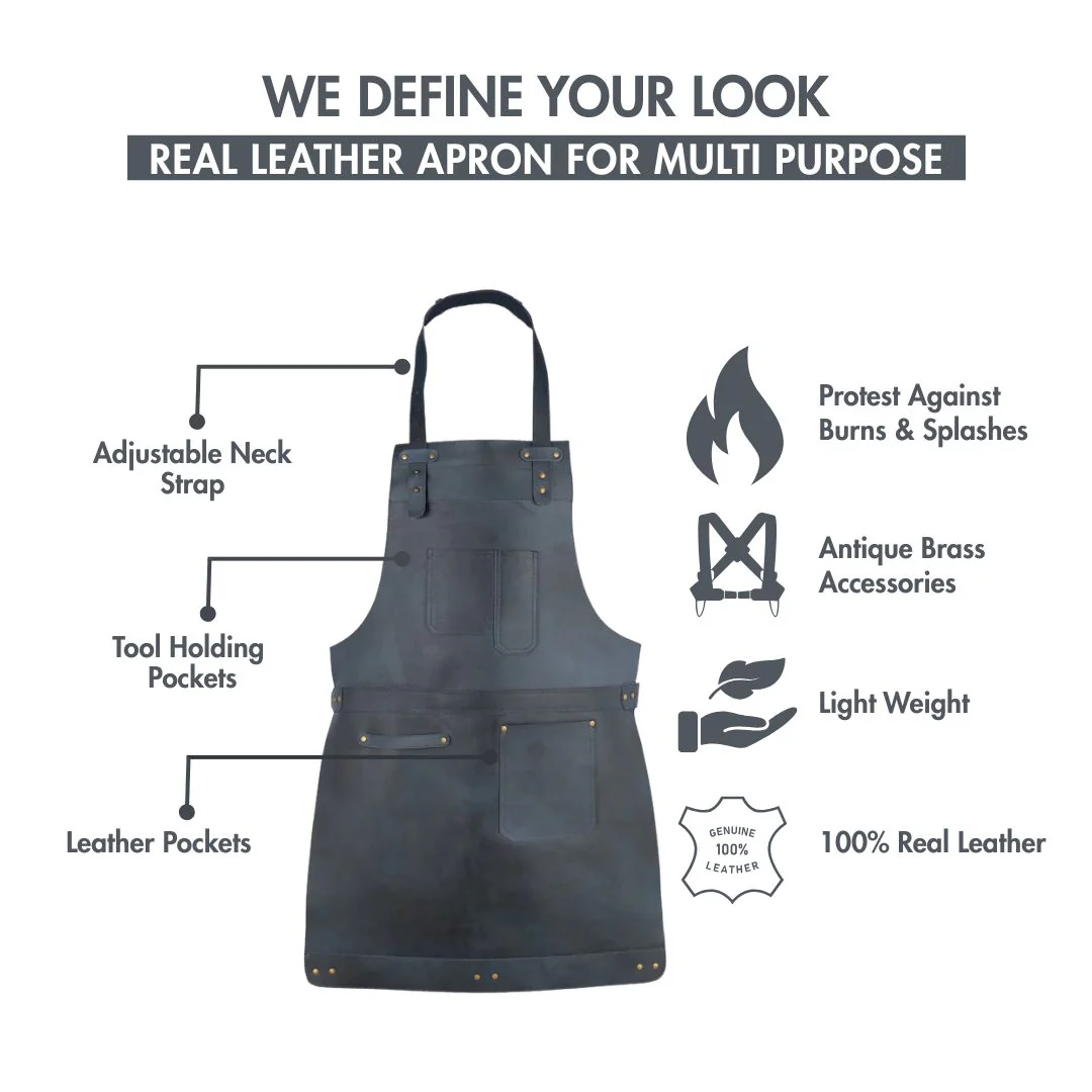 The Northamptonshire Full Grain Leather Apron - Free Customized Branding - Image 34