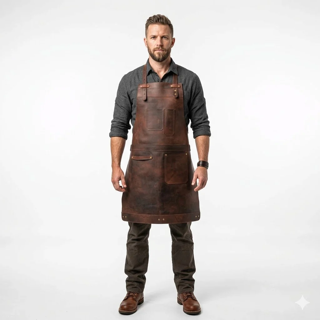 The Northamptonshire Full Grain Leather Apron - Free Customized Branding - Image 6