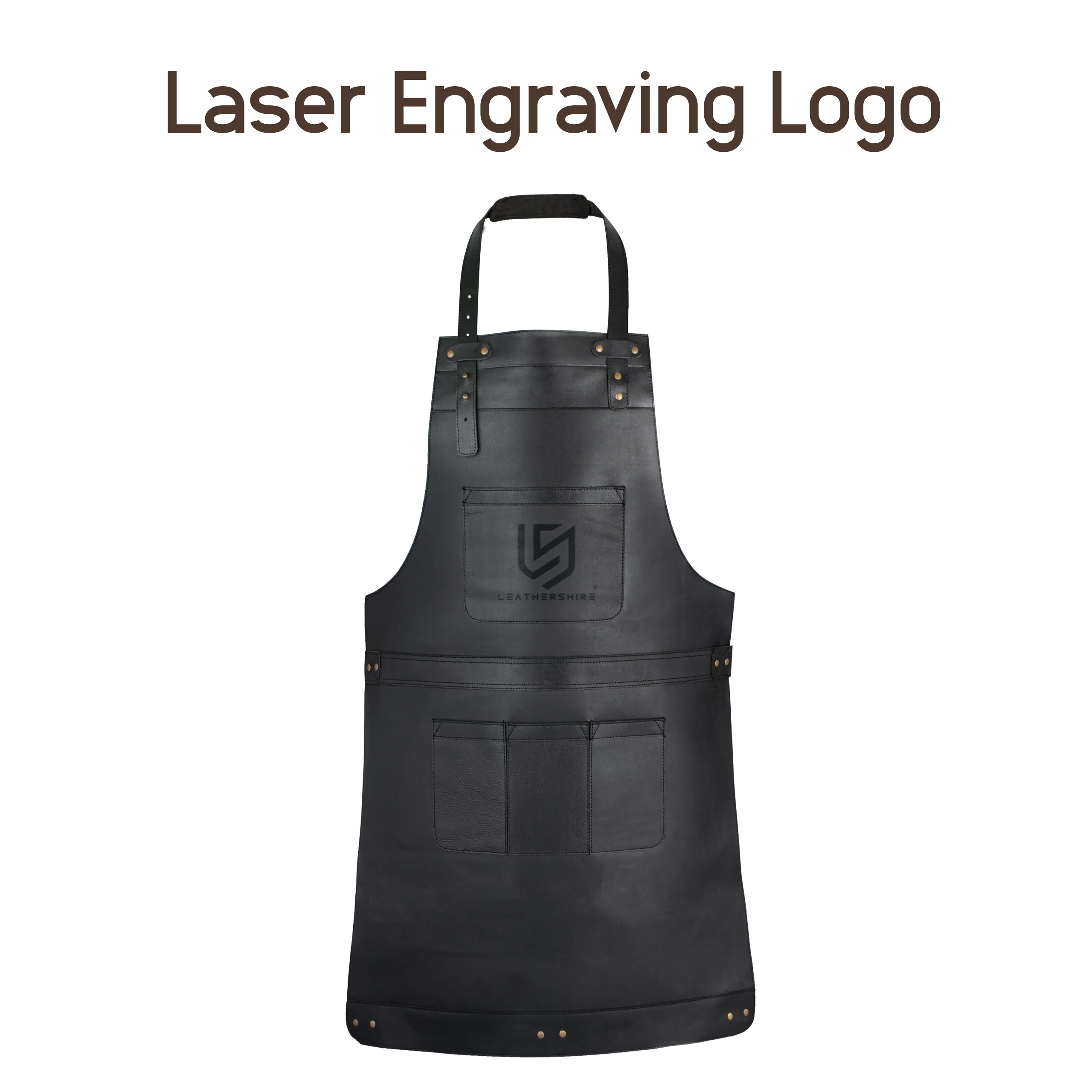 The Northumberland Black Full Grain Leather Apron - Image 8