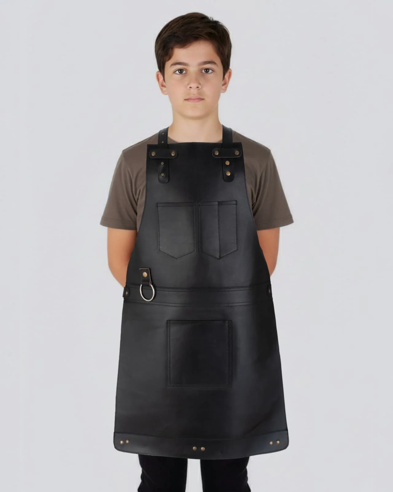 The Northumberland Family Black Full Grain Leather Apron - Image 5