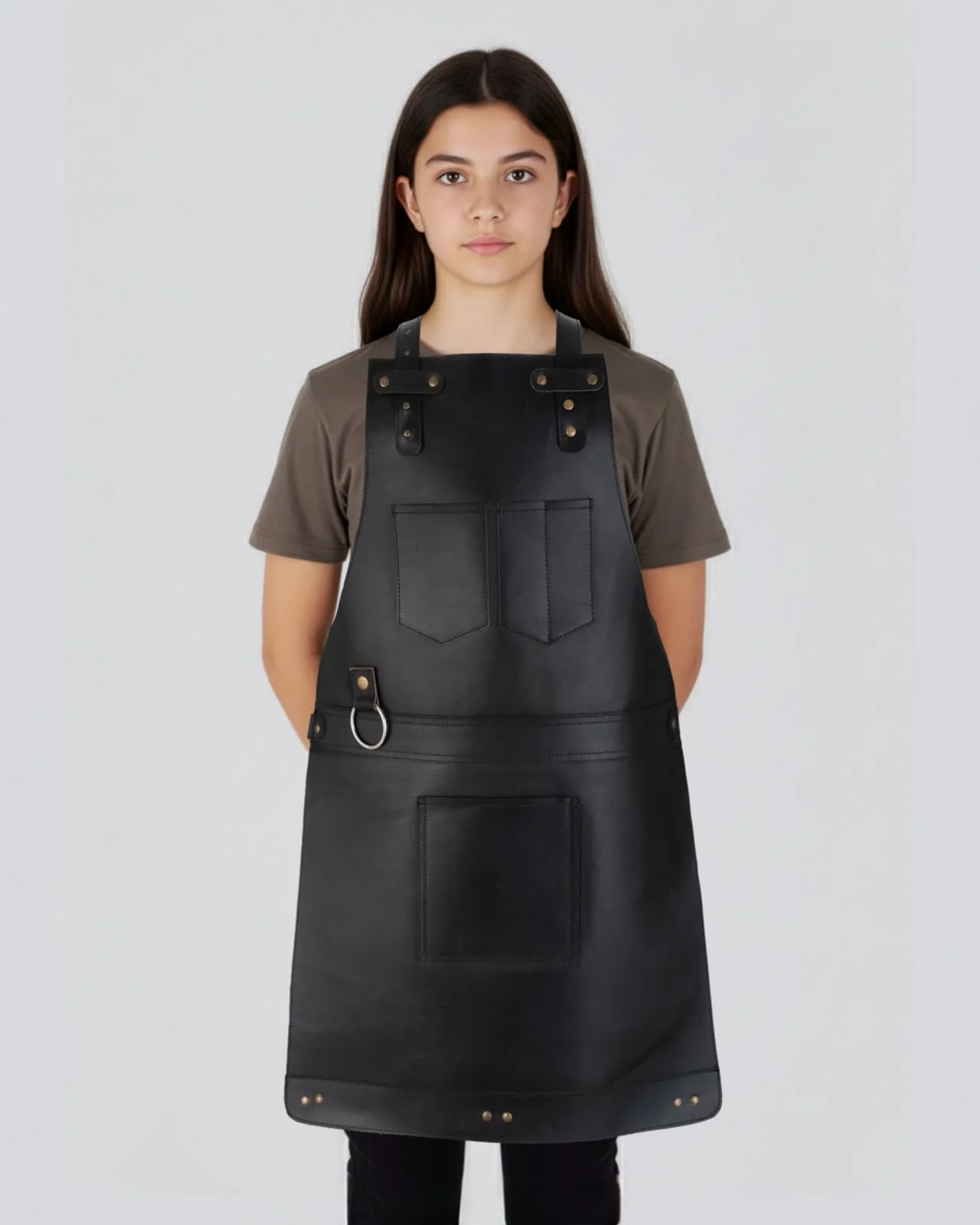 The Northumberland Family Black Full Grain Leather Apron - Image 6