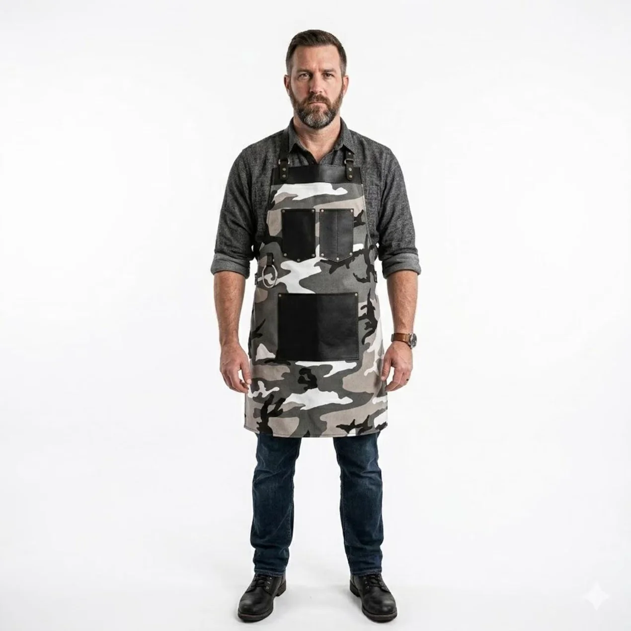 The Northumberland Canvas Camougflage Bib Apron - Image 8