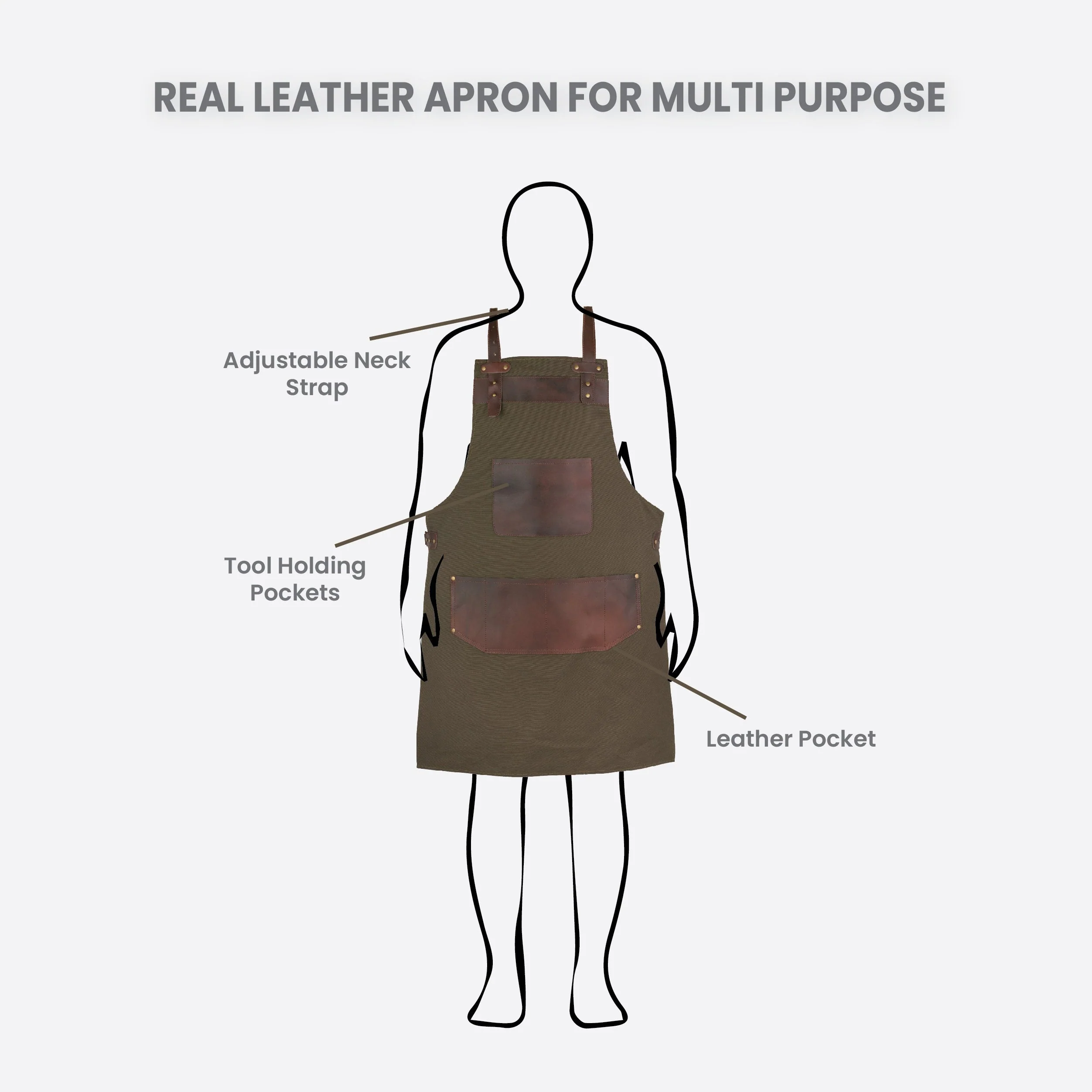 The Rutland Leather Canvas Apron - Free Customized Branding - Image 11