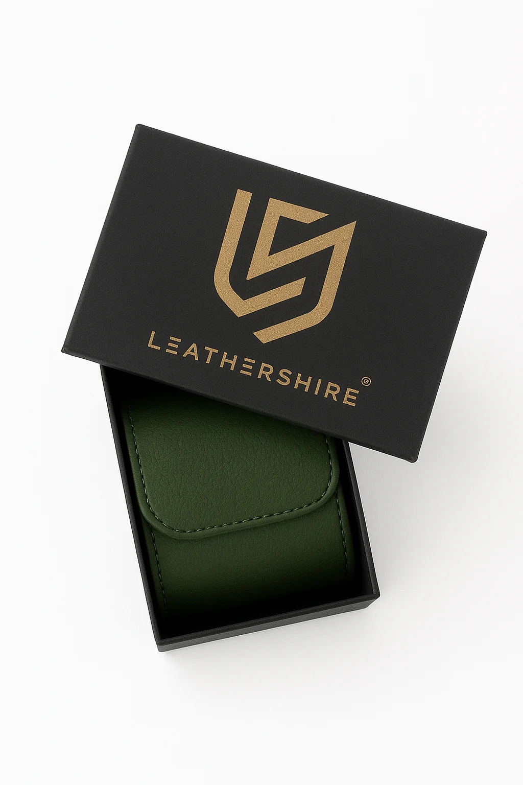 The Somerset Luxury Olive Green Leather Watch Case - Image 11