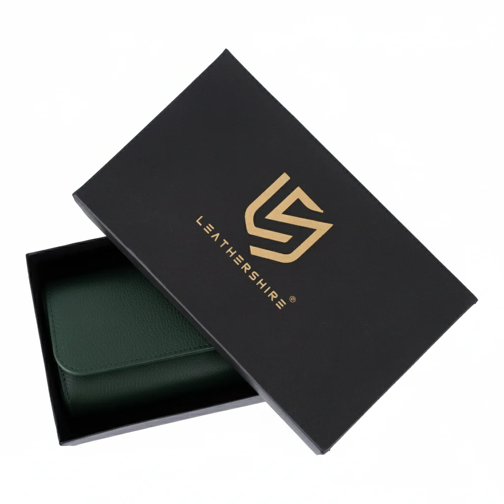The Somerset Luxury Olive Green Leather Watch Case - Image 9