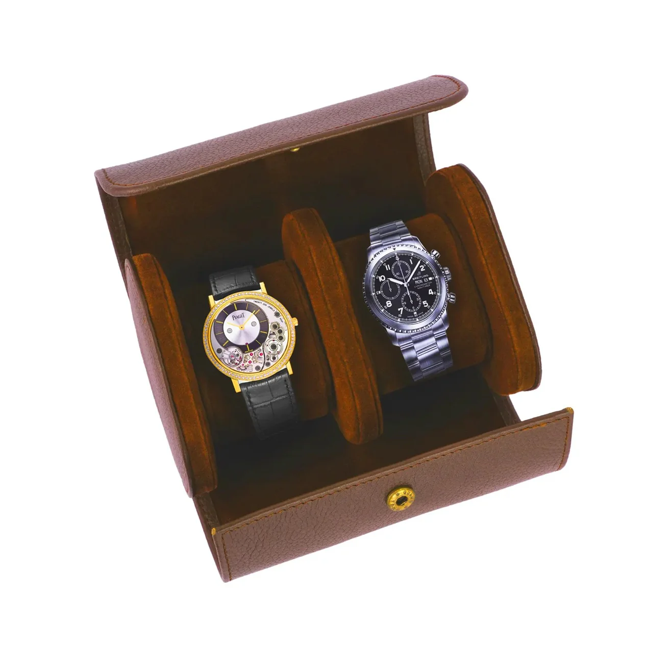 The Somerset Luxury Tan Brown Leather Watch Case - Image 6