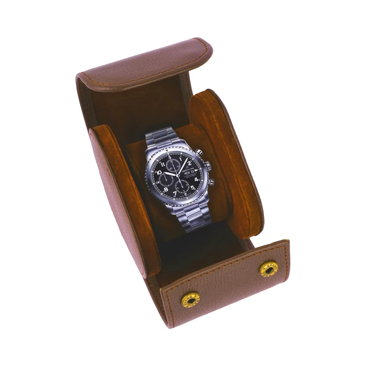 The Somerset Luxury Tan Brown Leather Watch Case - Image 8