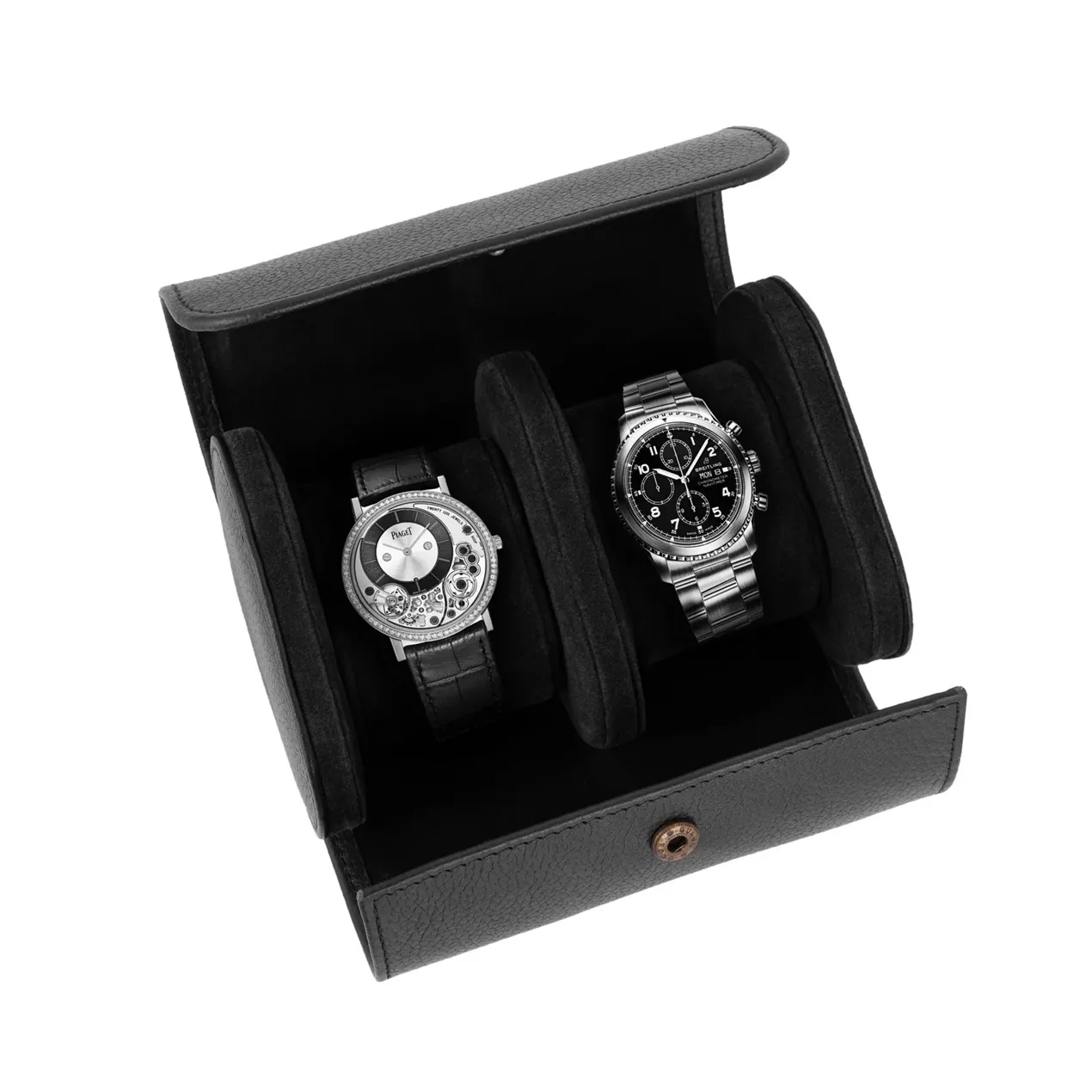 The Somerset Luxury Black Leather Watch Case - Image 4