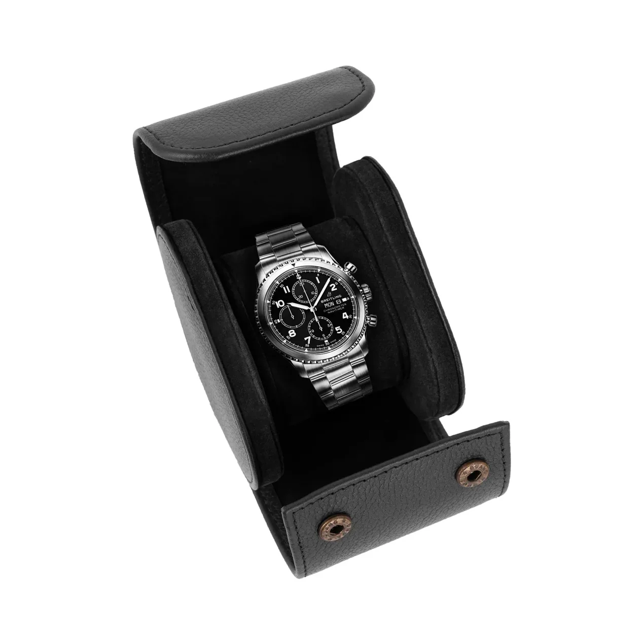The Somerset Luxury Black Leather Watch Case - Image 6