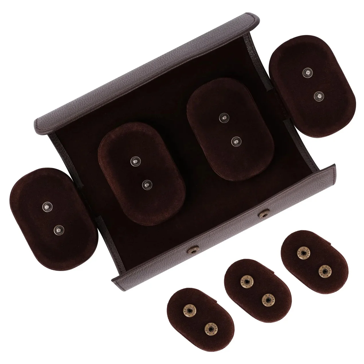 The Somerset Luxury Olive Green Leather Watch Case - Image 3