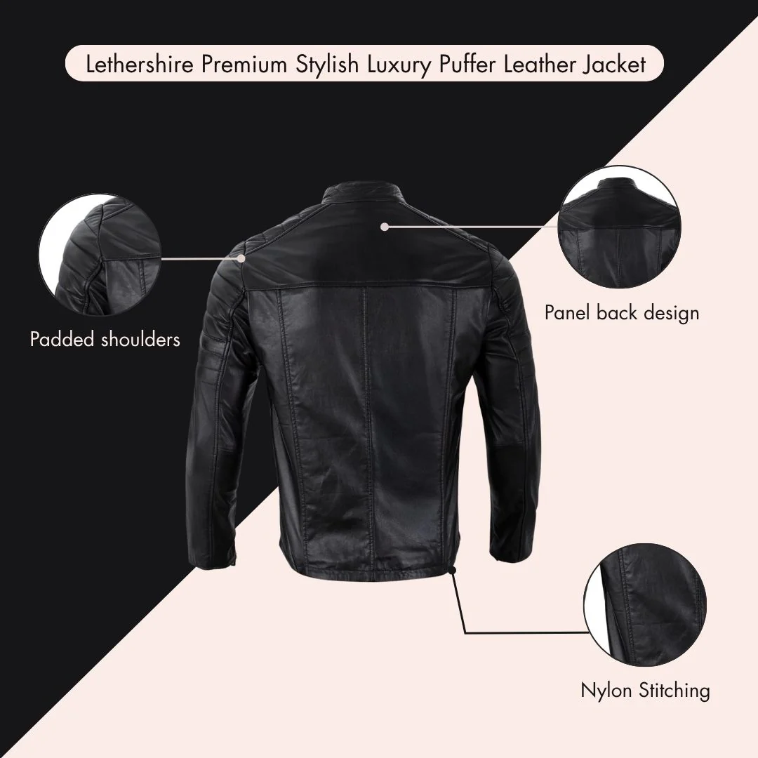 The Gentleman’s Style Box (3-in-1) Black Leather Jacket with Leather Gloves & Leather Belt - Image 7