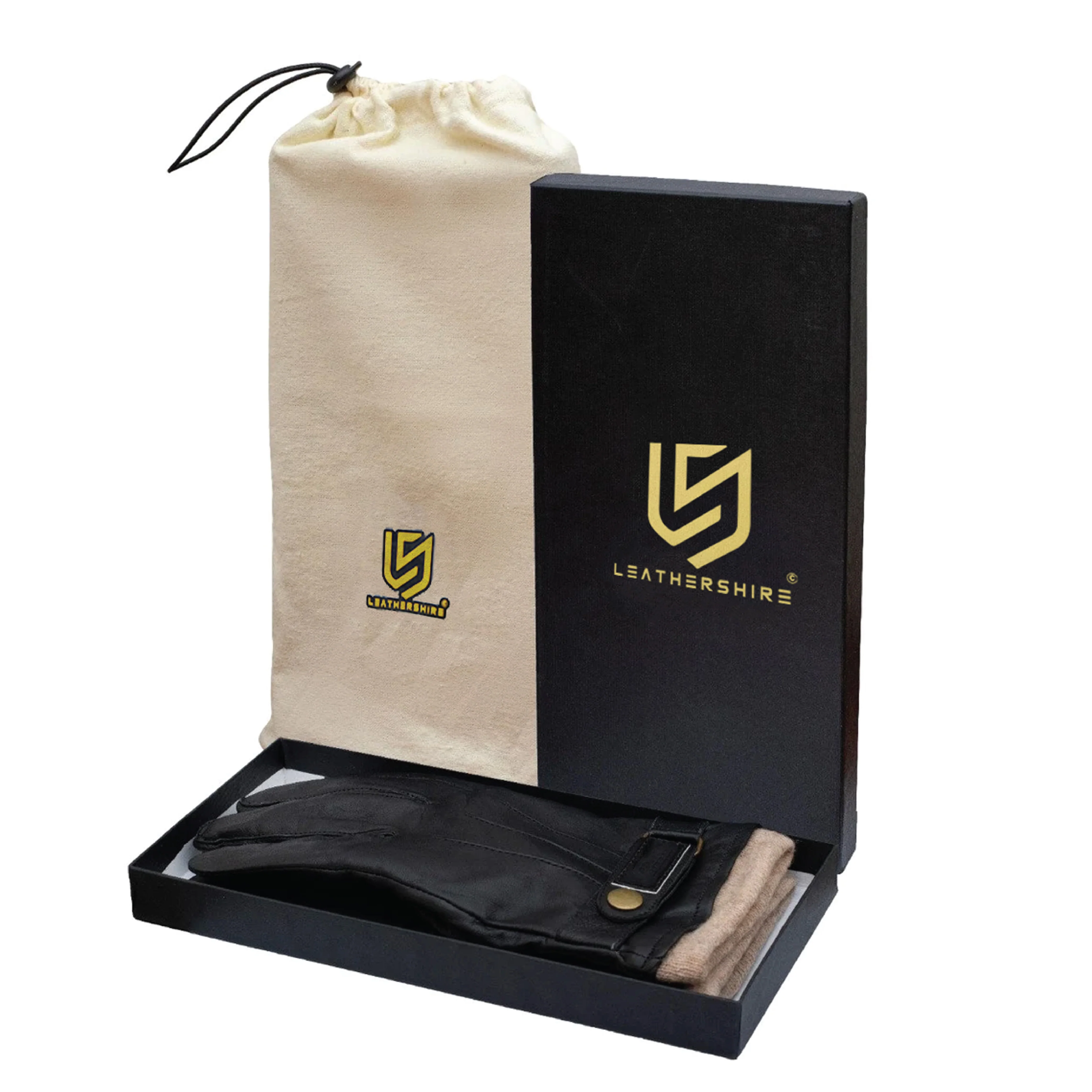 The Gentleman’s Style Box (3-in-1) Black Leather Jacket with Leather Gloves & Leather Belt - Image 8