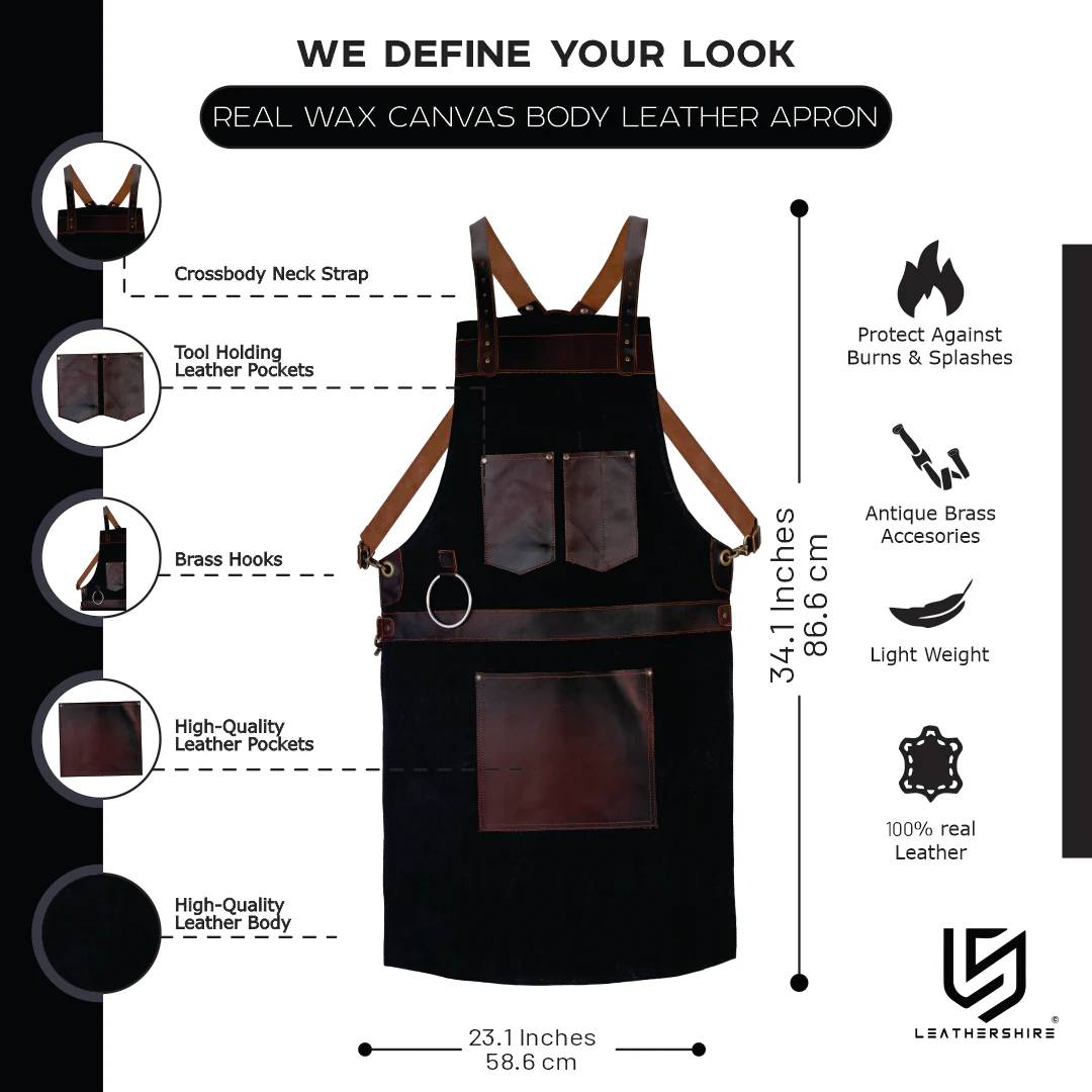 The Wiltshire Waxed Canvas handmade Apron - Image 5
