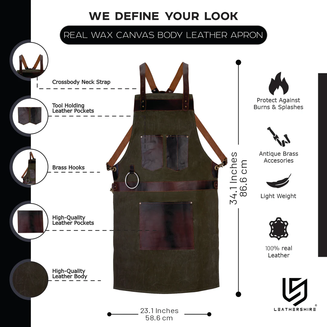 The Wiltshire Waxed Canvas handmade Apron - Image 7