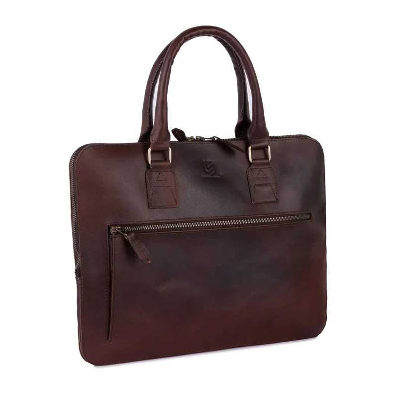 The Work-From-Anywhere Luxury Set (3-in-1) Leather Dark Brown Backpack with  Leather Laptop Sleeve &  Leather Pencil Roll - Image 5
