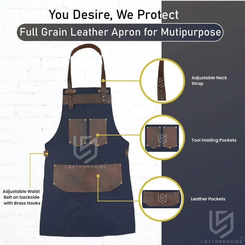 The Greater Manchester Leather and Canvas Apron - Free Customized Branding - Image 8