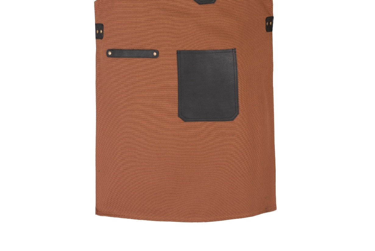 The Norfolk Leather Brown Canvas Butcher Apron - Image 3