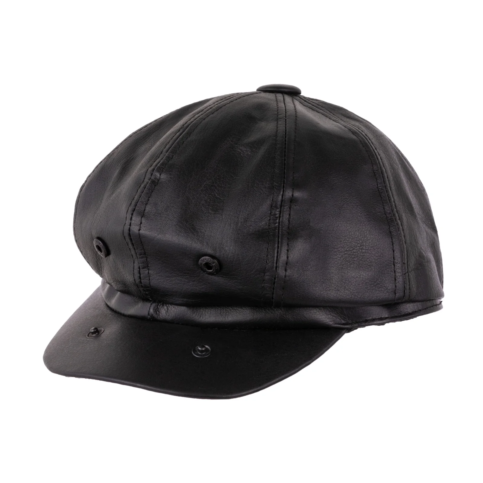 Black Leather Mitts with Leather Cap Gift Set - Image 7
