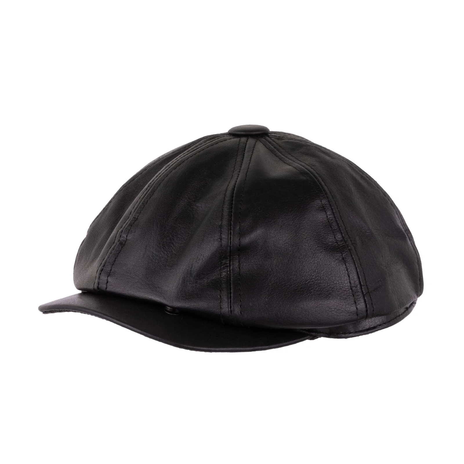 Black Leather Mitts with Leather Cap Gift Set - Image 8