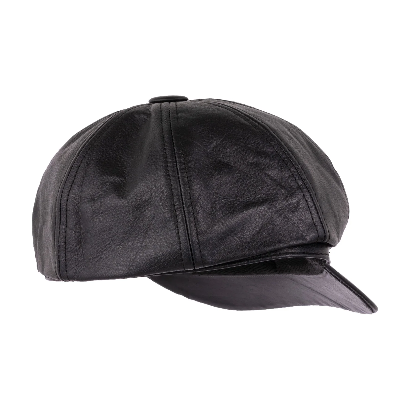 Black Leather Mitts with Leather Cap Gift Set - Image 11